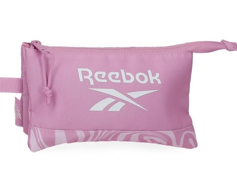 ESTUCHE PORTATODO TRIPLE REEBOK ROSA FESTIVAL tres compartimentos 