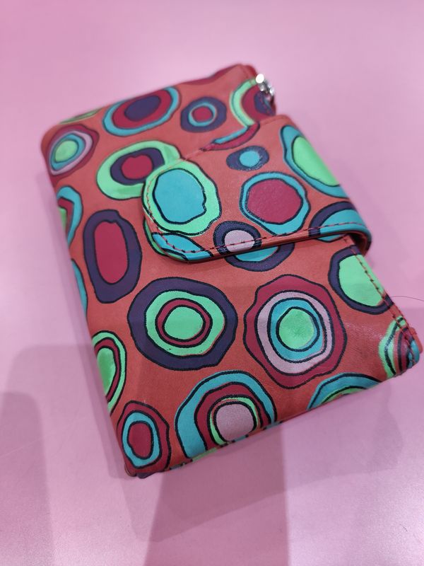 BILLETERO MUJER PEQUEÑO CIRCULOS BELMONTE ROJO REBAJAS 