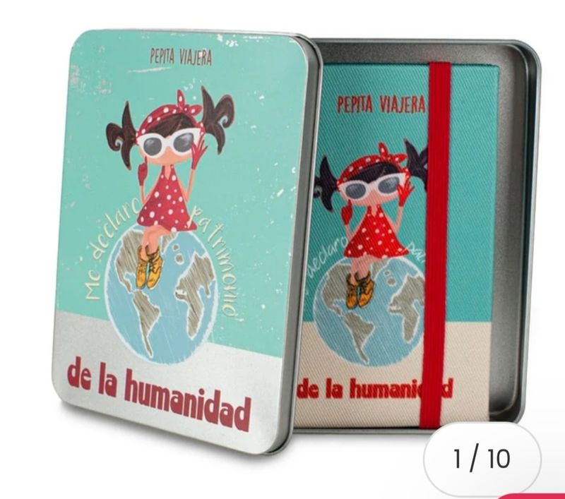 LIBRETA EN CAJA METÁLICA PATRIMONIO DE LA HUMANIDAD PEPITA VIAJERA 