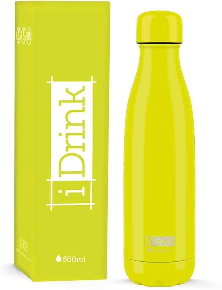 BOTELLA TÉRMICA AMARILLO I DRINK 500ml acero inoxidable BOTELLA TÉRMICA AMARILLO I DRINK 500ml acero inoxidable