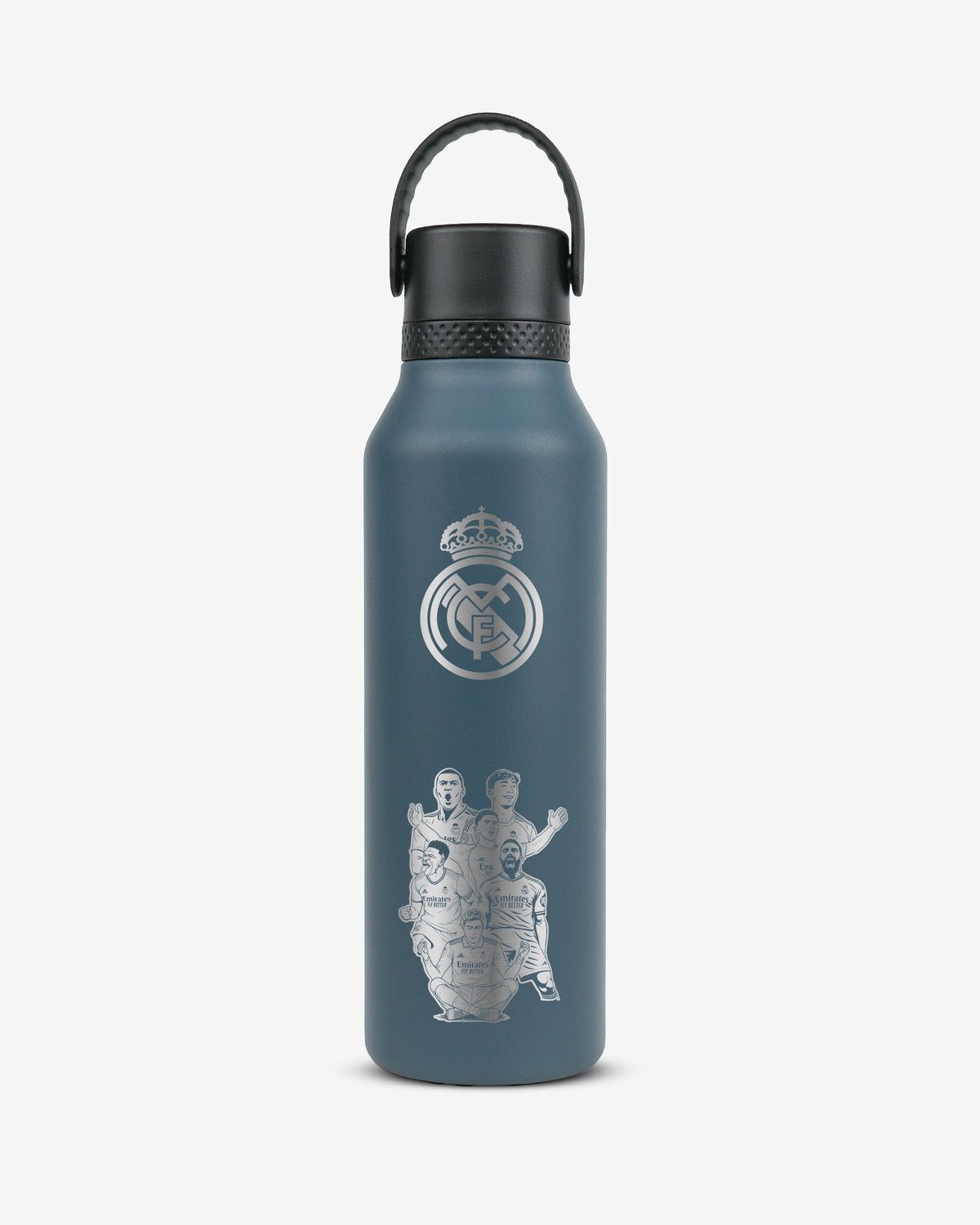 BOTELLA TÉRMICA REAL MADRID 600ML. RUNBOTT escudos y jugadores OCEAN