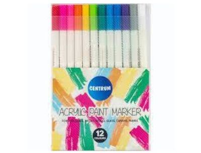 ROTULADORES CENTRUM ACRÍLICOS 12 COLORES PUNTA BRUSH PINCEL REBAJAS 
