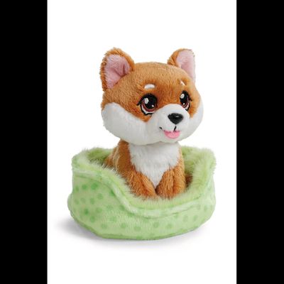 PELUCHE PERRO PEQUEÑAS PATAS NICI PERRITO EN CESTA VERDE PELUCHE PERRO PEQUEÑAS PATAS NICI PERRITO EN CESTA VERDE
