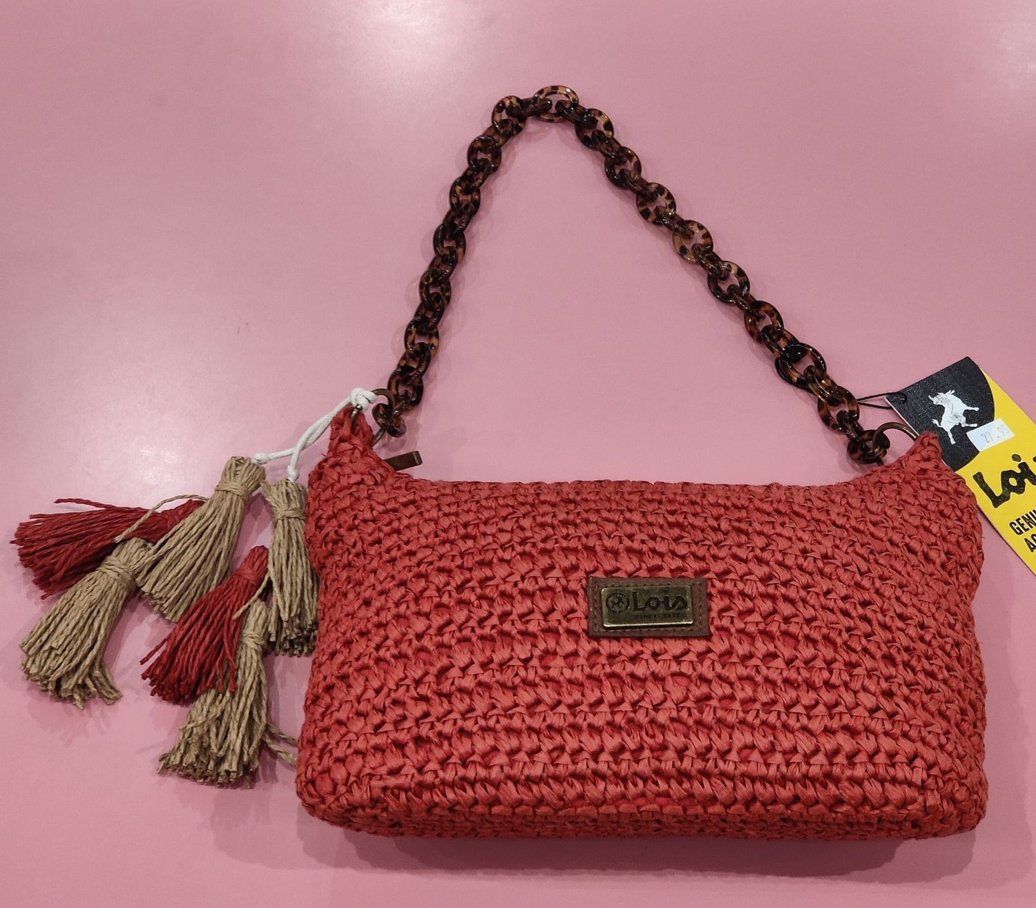 BOLSO MUJER RAFIA LOIS Bolso de mano ROJO REBAJAS BOLSO MUJER RAFIA LOIS Bolso de mano ROJO REBAJAS