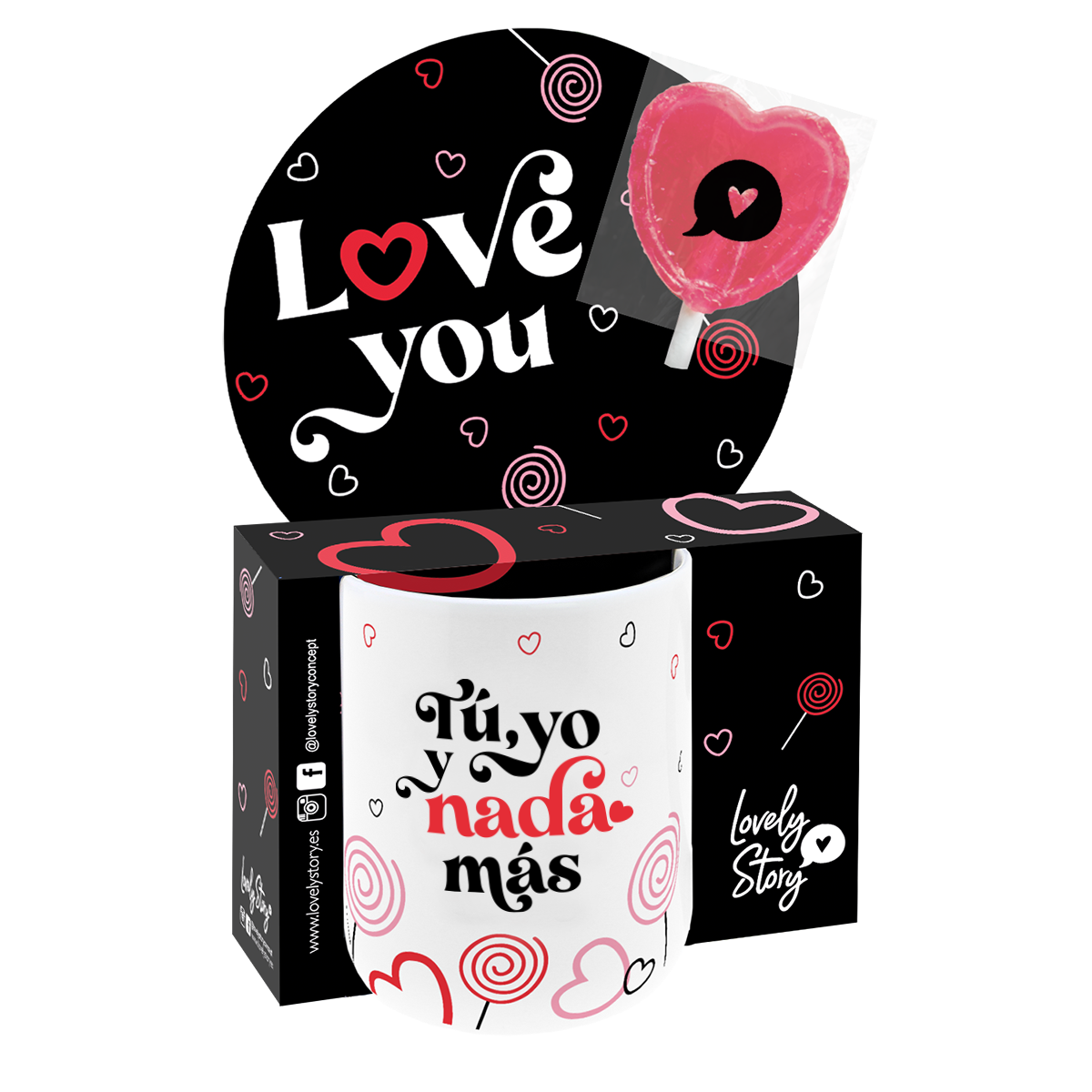 TAZA ROMÁNTICA  TÚ,YO Y NADA MÁS CORAZÓN  ENAMORADOS SAN VALENTÍN LOVE AMOR 