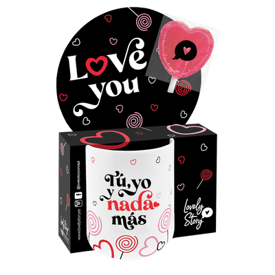 TAZA ROMÁNTICA  TÚ,YO Y NADA MÁS CORAZÓN  ENAMORADOS SAN VALENTÍN LOVE AMOR 