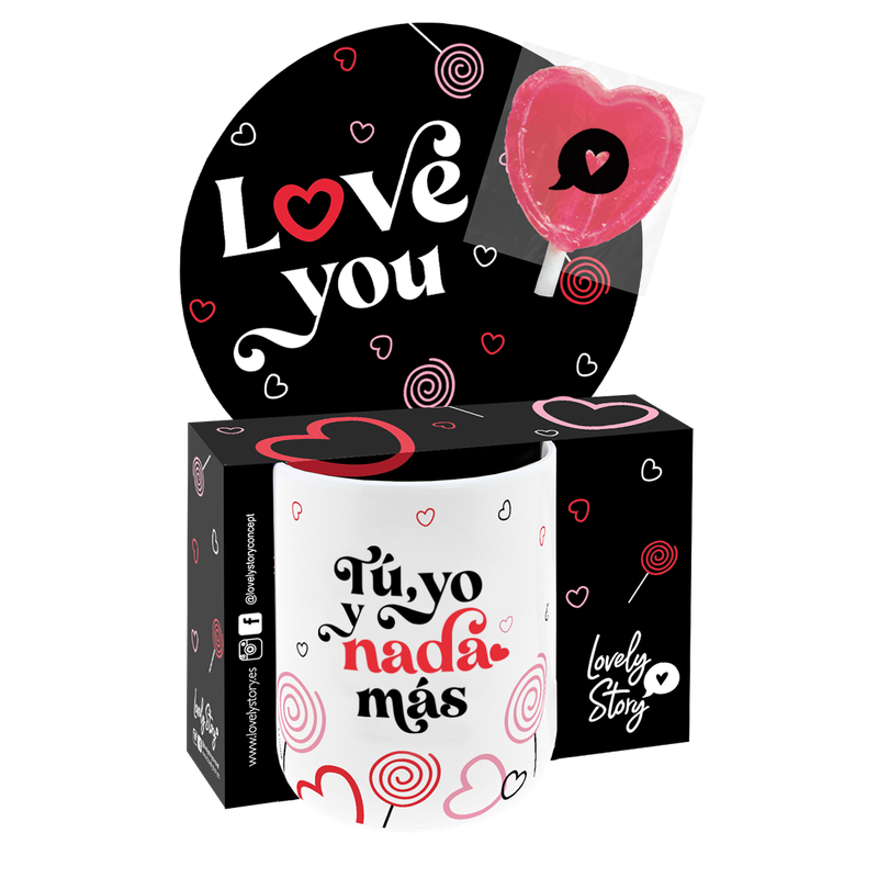 TAZA ROMÁNTICA  TÚ,YO Y NADA MÁS CORAZÓN  ENAMORADOS SAN VALENTÍN LOVE AMOR 