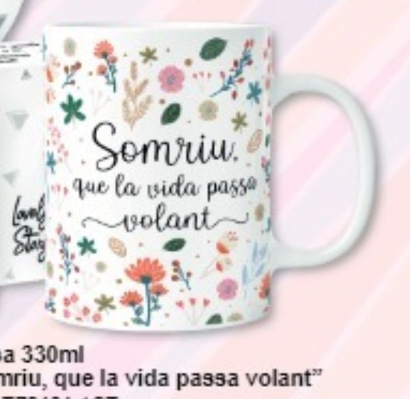 TASSA SOMRIU QUE LA VIDA PASSA VOLANT MUG CATALÀ 