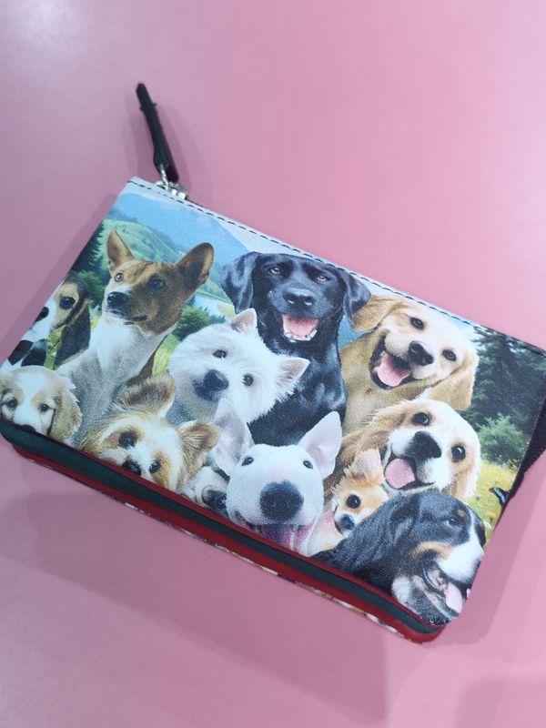 MONEDERO TRIPLE PERROS PORTAMONEDAS PEQUEÑO PIEL BELMONTE  