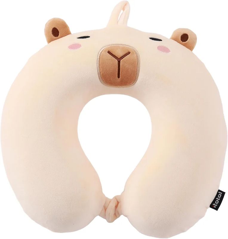 COJÍN CERVICAL CAPIBARA KAWAII I TOTAL ALMOHADA DE VIAJE 
