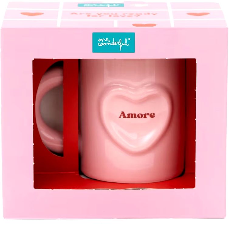 TAZA MR WONDERFUL AMORE, ROMÁNTICA MUG CORAZÓN SAN VALENTÍN 