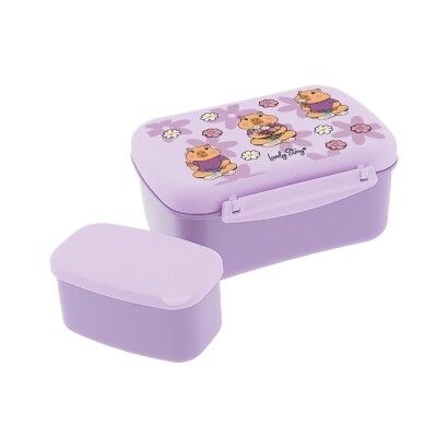 FIAMBRERA CAPIBARA LUNCH BOX LILA CON TAPA REFRIGERANTE TUPPER CON CAJITA INTERIOR con enfriador FIAMBRERA CAPIBARA LUNCH BOX LILA CON TAPA REFRIGERANTE TUPPER CON CAJITA INTERIOR con enfriador