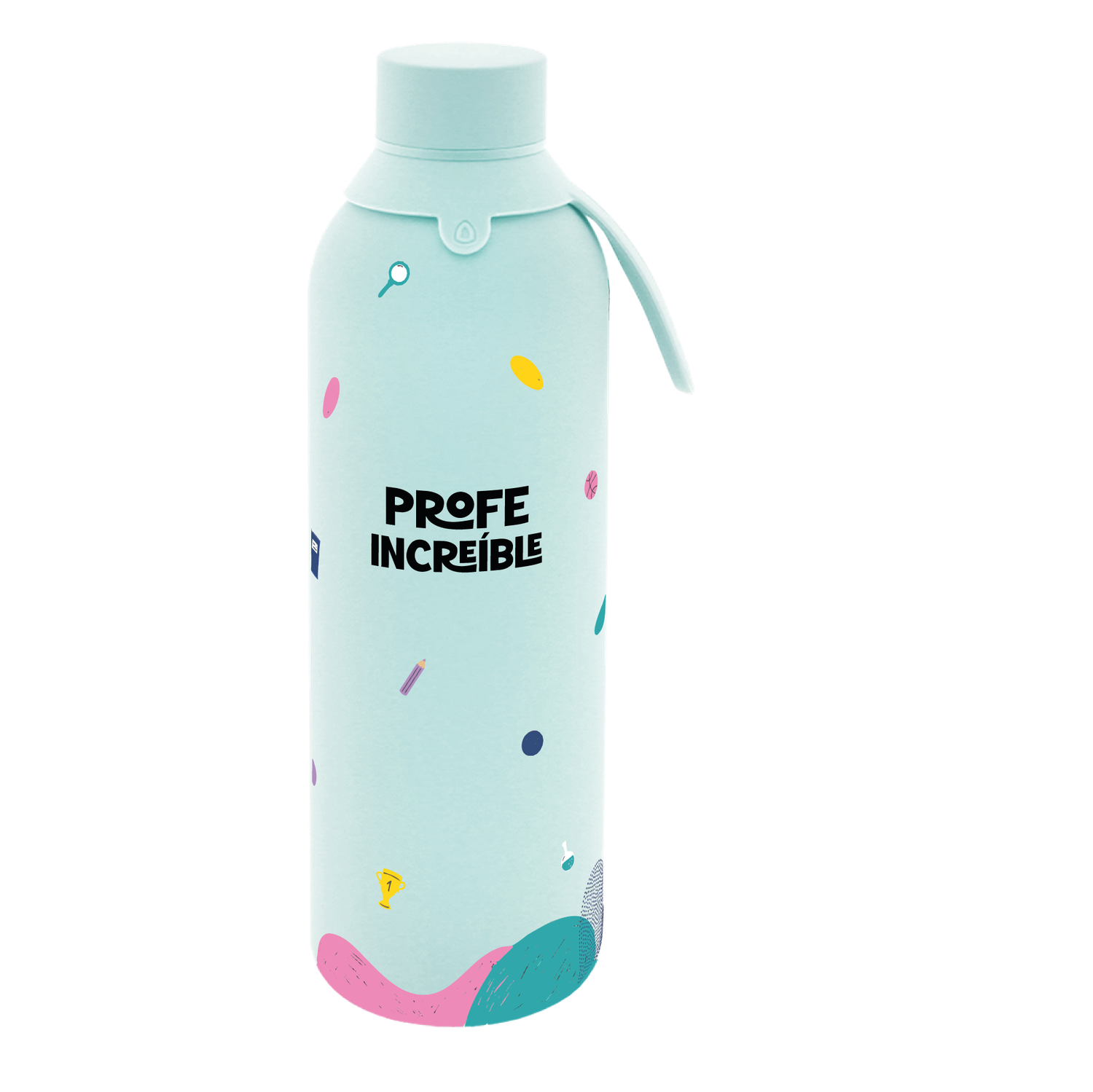 BOTELLA TÉRMICA PROFE 750 ML. ACERO INOXIDABLE MINT FIN DE CURSO 