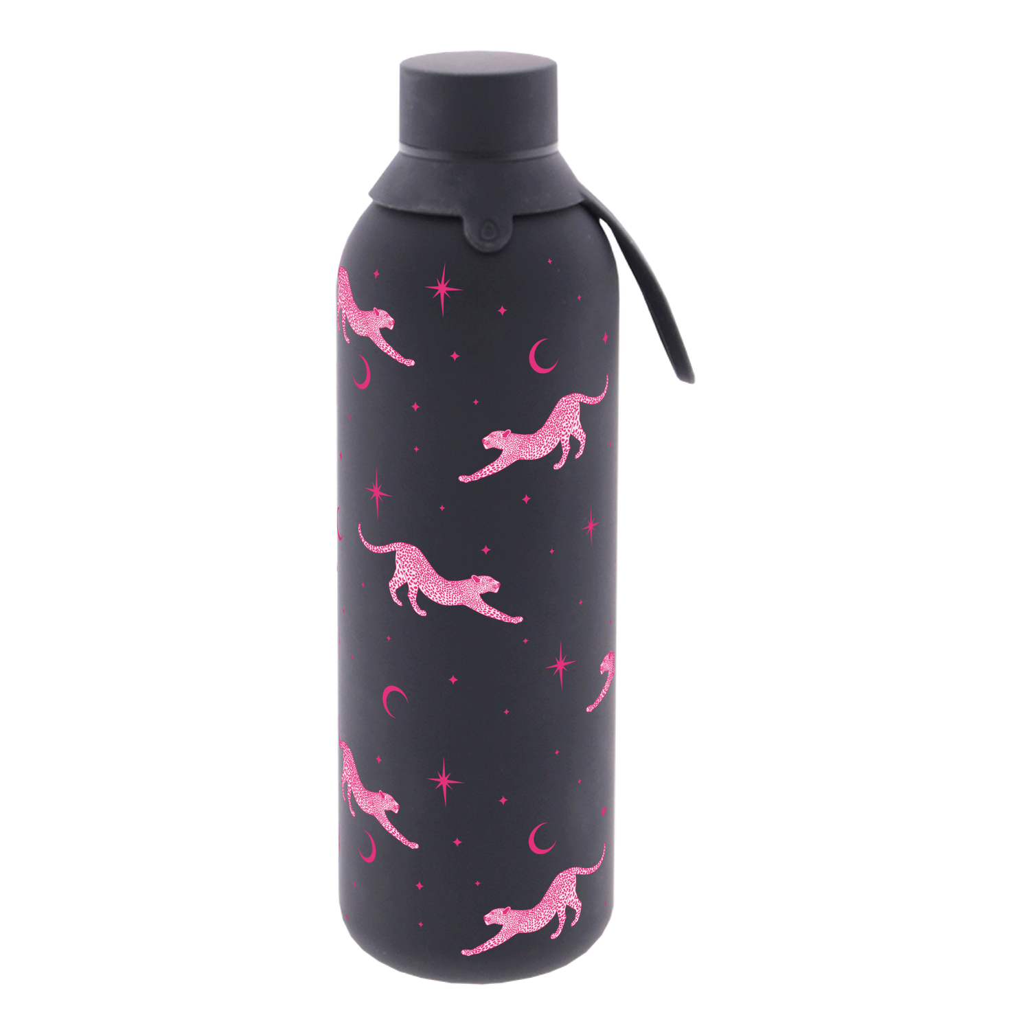 BOTELLA TÉRMICA LEOPARDO NEGRA 750 ML AUREA acero inoxidable engomada CON RECUBRIMIENTO CERÁMICA Y DOBLE TAPÓN BOTELLA TÉRMICA LEOPARDO NEGRA 750 ML AUREA acero inoxidable engomada CON RECUBRIMIENTO CERÁMICA Y DOBLE TAPÓN