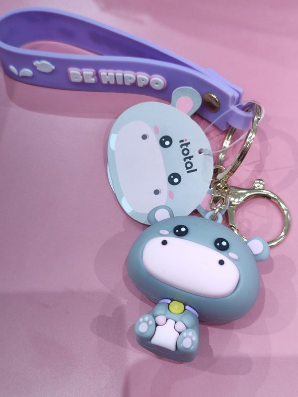 LLAVERO HIPOPÓTAMA KAWAII I TOTAL GOMA DURA 