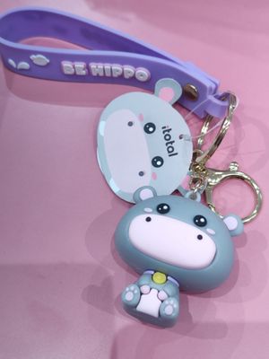 LLAVERO HIPOPÓTAMA KAWAII I TOTAL GOMA DURA 