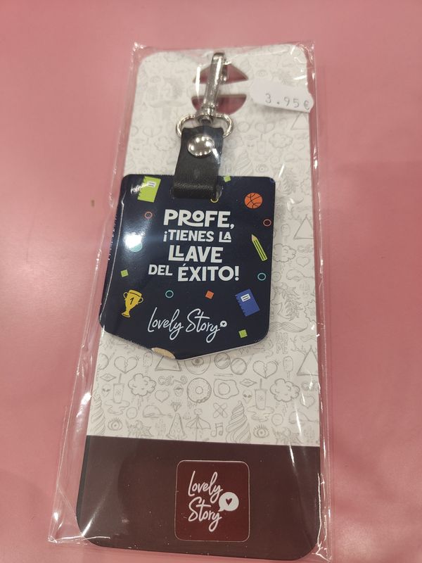 LLAVERO PROFE MADERA LOVELY STORY 