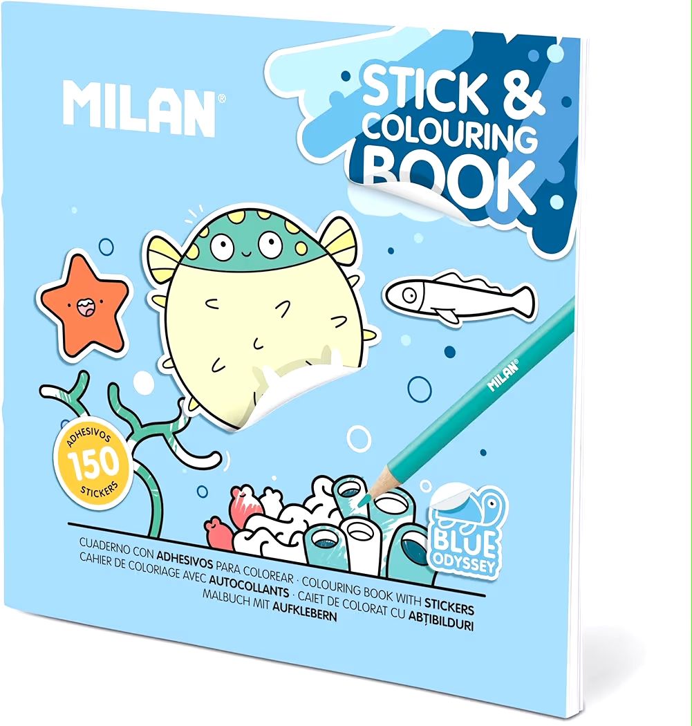 LIBRO COLOREAR MILAN ANIMALES DEL MAR BLUE ODISSEY CUENTO DE PINTAR 