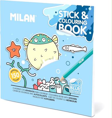 LIBRO COLOREAR MILAN ANIMALES DEL MAR BLUE ODISSEY CUENTO DE PINTAR 