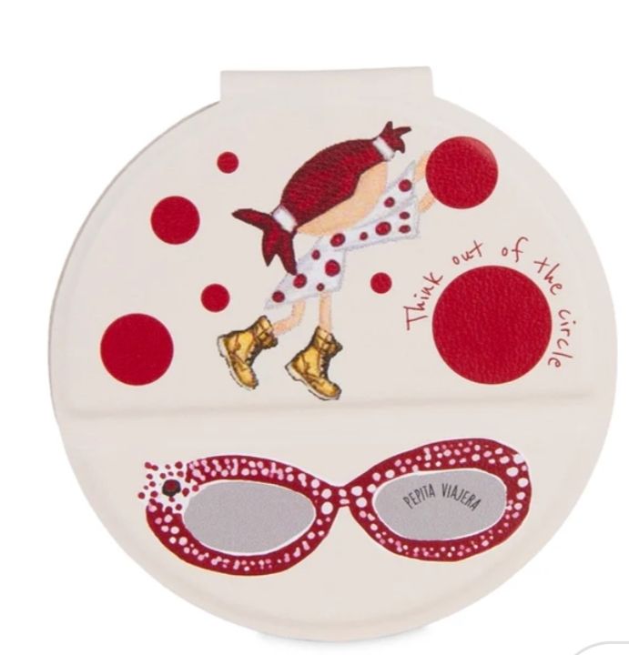 ESPEJO BOLSO PEPIKUSAMA JAPÓN PEPITA VIAJERA BEIGE 