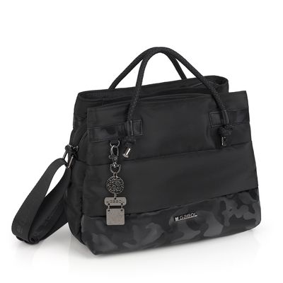 BOLSO MUJER GABOL NEGRO TRES COMPARTIMENTOS MEDIANO HANAE BOLSO MUJER GABOL NEGRO TRES COMPARTIMENTOS MEDIANO HANAE