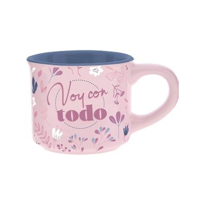 TAZA MINI CAFÉ 50 ML LOVELY STORY TACITA ROSA FRASES POSITIVAS - VOY CON TODO 