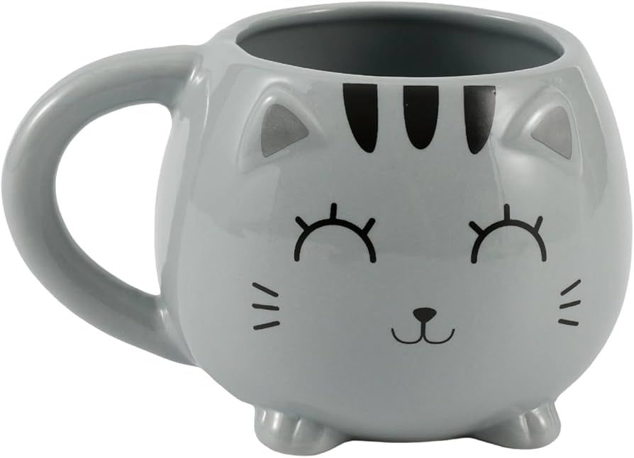 TAZA GATO GRIS CHUNKY I TOTAL MUG KAWAII GREY CAT 
