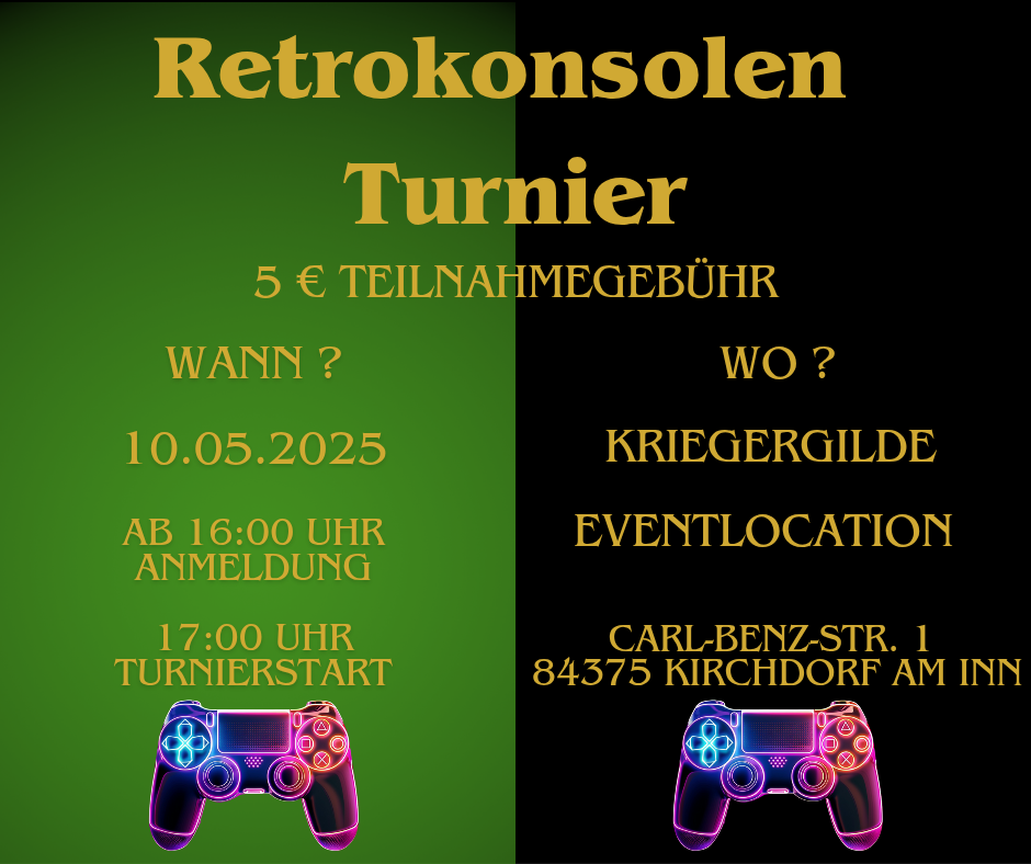 Retro Turnier am 10.05. 17 Uhr (5€)