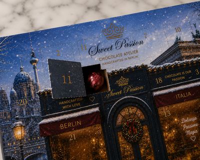 Premium Adventskalender mit handgefertigten Pralinen