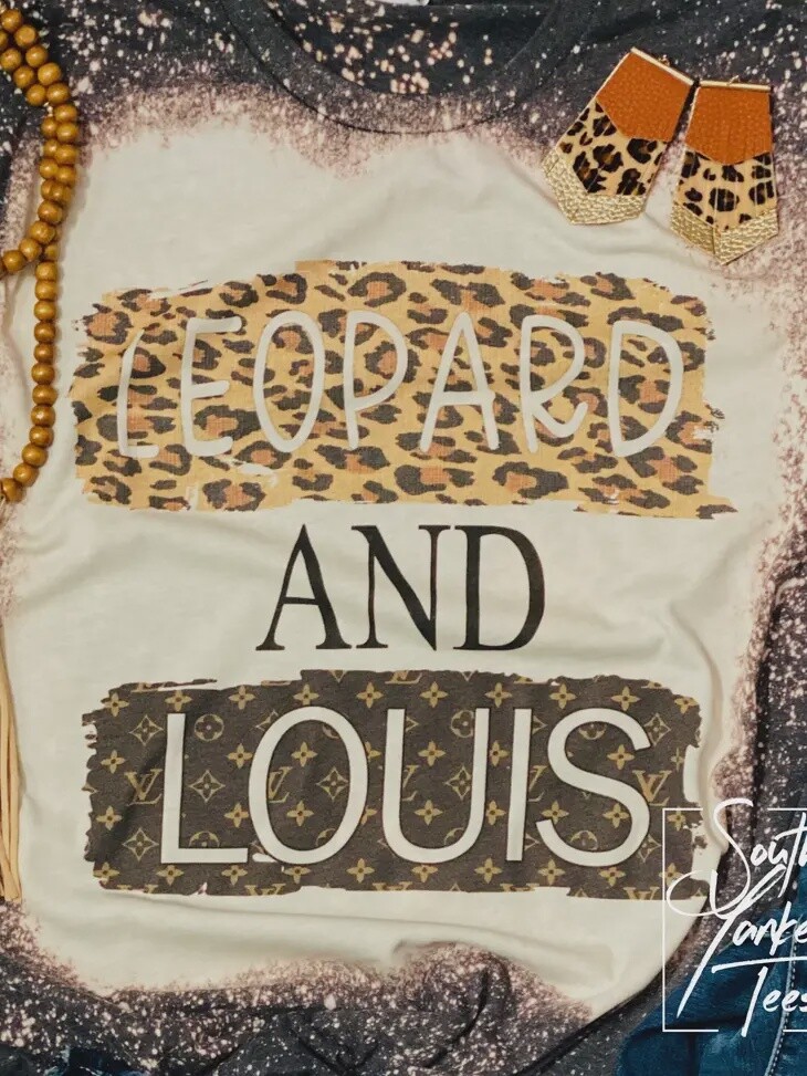 Leopard and Louis Print Bleached Tee