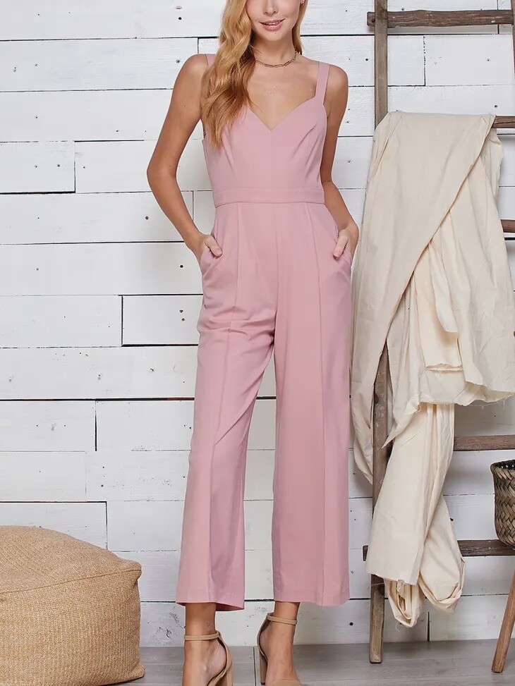 High Waist Wide Leg Romper