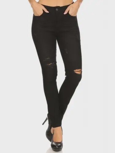 Womens Distressed Skinny Denim Jeans