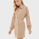 Cutout Detail Button Down Shirt Dress