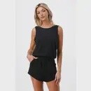 Lowcut Surplice Romper With Side Pockets