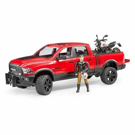 4x4 rouge avec moto - Bruder