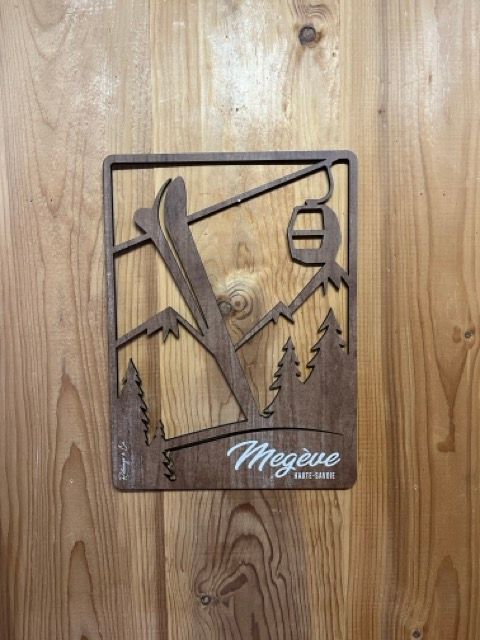Tableau silhouette Ski planté MEGEVE