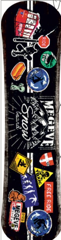 Snowboard Multistickers Noir