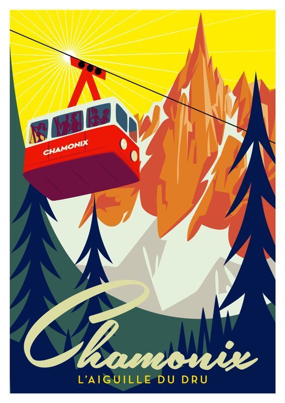 AFFICHE MRZ Chamonix TÉLÉPHÉRQIQUE