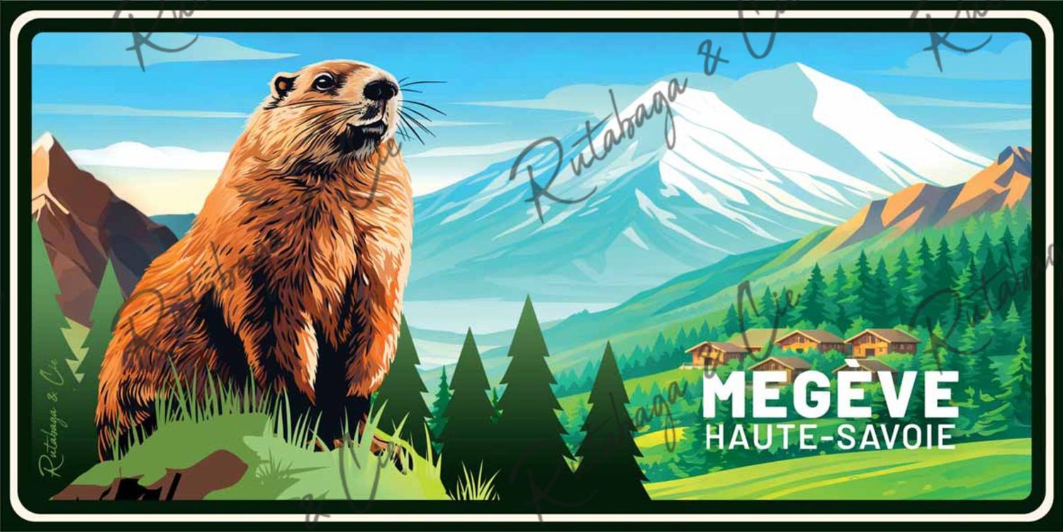 Plaque emboutie  - Evasion marmotte