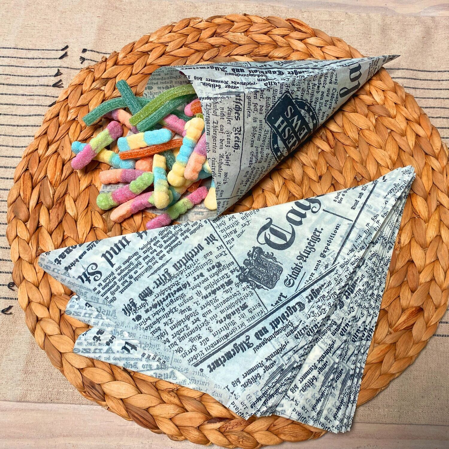 Spitztüten Weiß 17cm - 1000 Stück Fettdichte Pommes Tüten