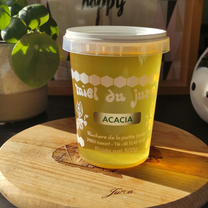 Pot de 500 g de miel d'acacia du Jura 