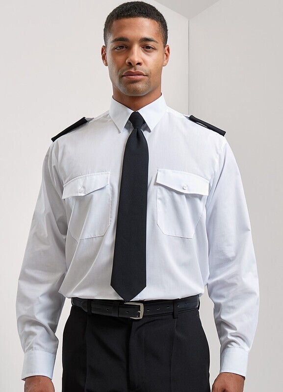 Pilot shirts: Black,  White,  Sky Blue (105gsm)