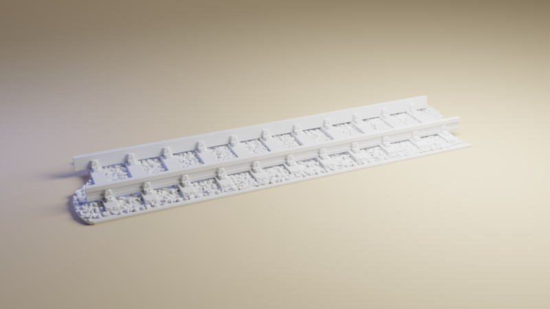 Long Straight Track | Wargaming Train | 28mm, 20mm Tabletop Miniature Wargaming Terrain