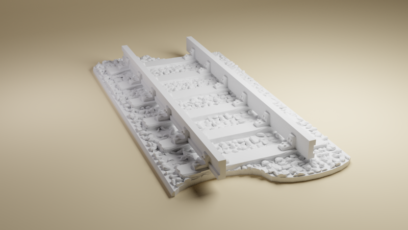 Short Straight Track | Wargaming Train | 28mm, 20mm Tabletop Miniature Wargaming Terrain