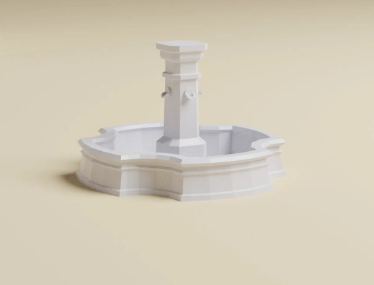 Town Fountain | 3D Printed Terrain for Tabletop Gaming and Dioramas. Choose from 32mm, 28mm, 20mm or 15mm