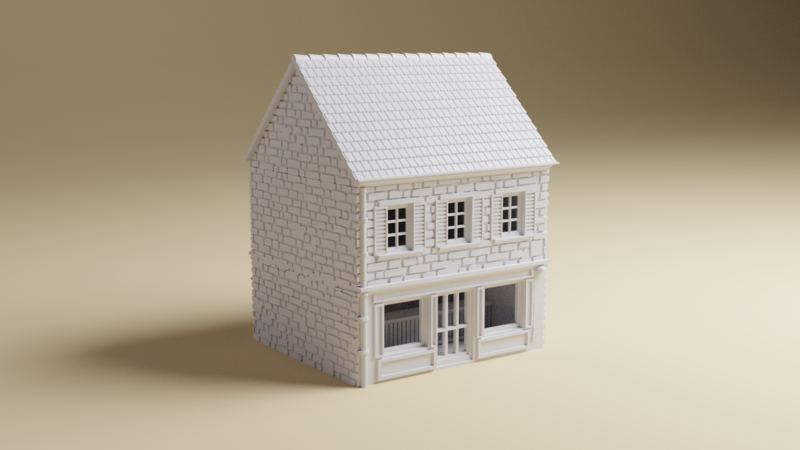 WWII Normandy French Town Shop - tabletop wargaming terrain - for 28mm 15mm HO 1/87, 20mm 