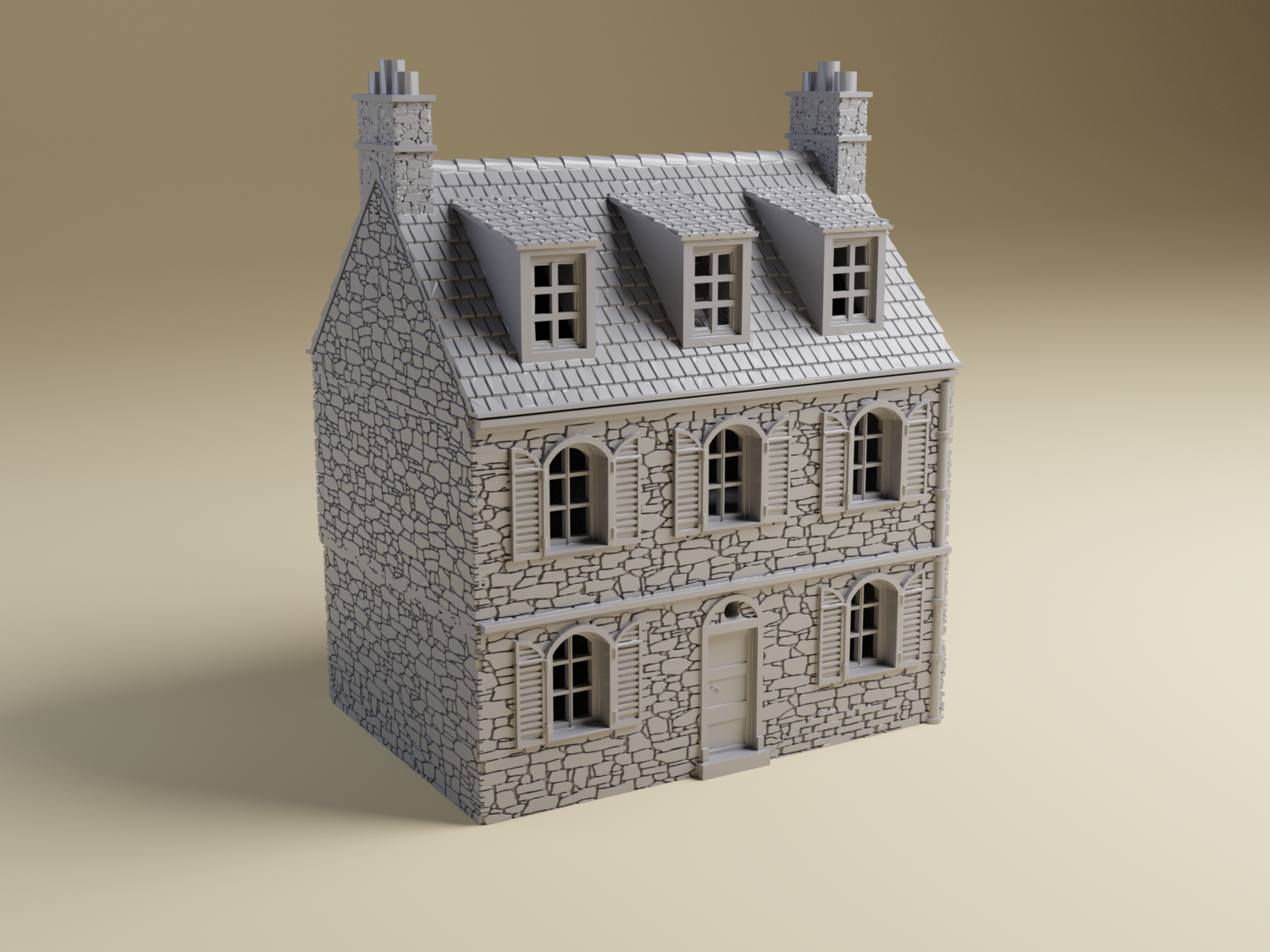 French WWII Normandy House 1A | 28mm, 20mm, or 15mm | tabletop wargaming terrain