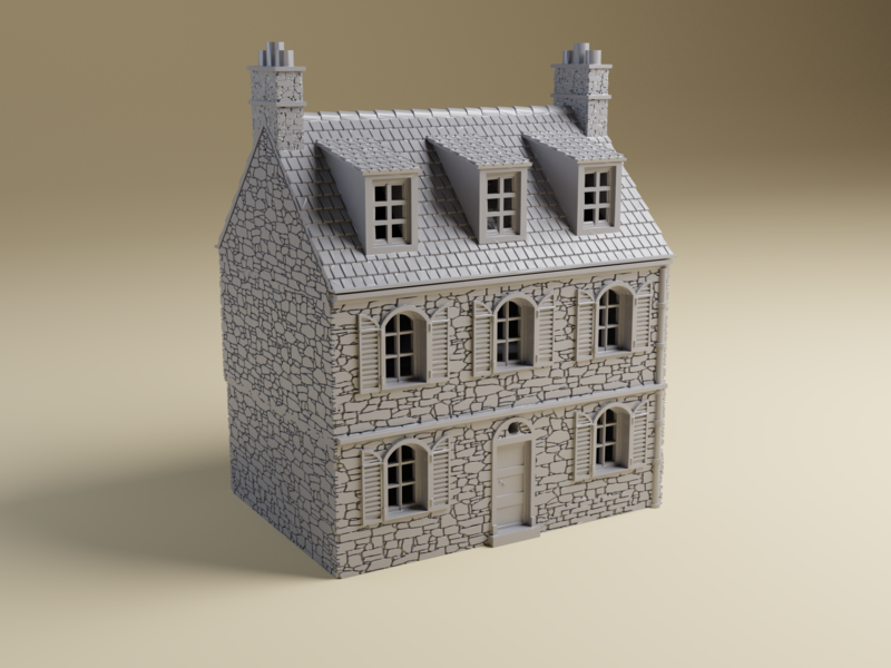 French WWII Normandy House 1A | 28mm, 20mm, or 15mm | tabletop wargaming terrain