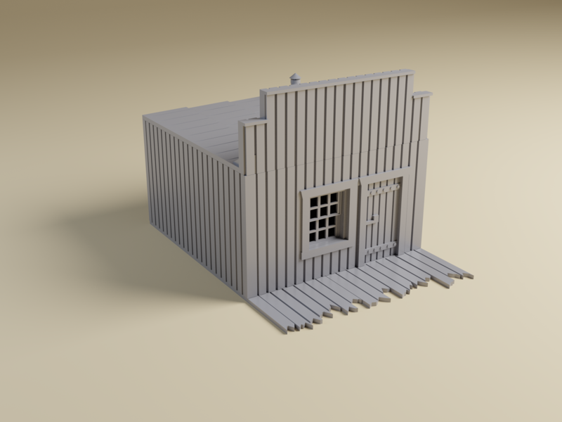 3d Printed Wild West Small Building #2. Terrain for 28mm Miniature Tabletop wargaming with Dead Man&#39;s Hand, What a Cowboy