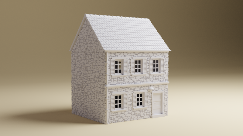 Normandy Stone House #2 | 28mm, 20mm or 15mm | 3D Printed WWII tabletop wargaming terrain